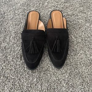black mules with tassels. Size 7.5